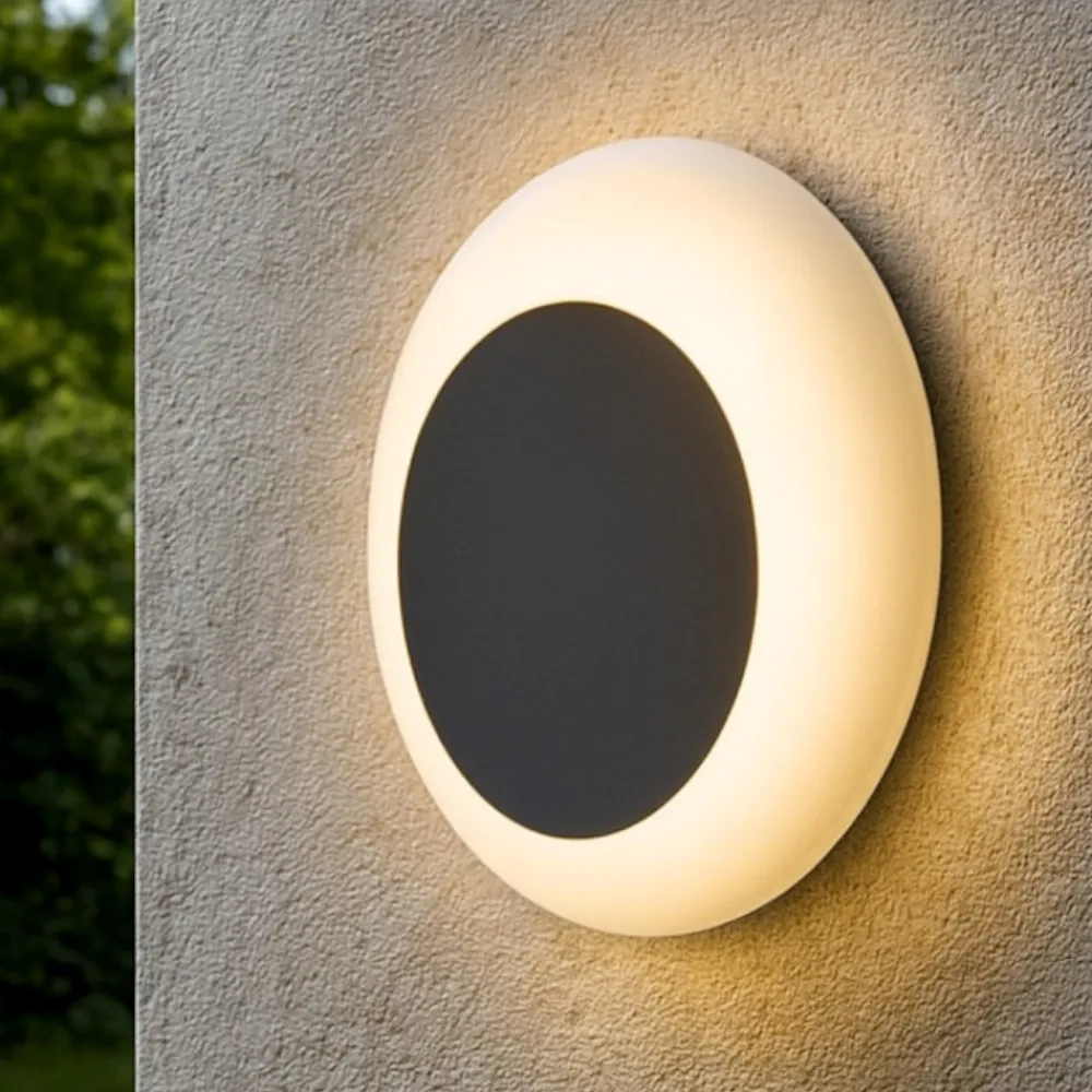 Applique Da Esterno-Ondaluce ap shell applique da esterno nera led