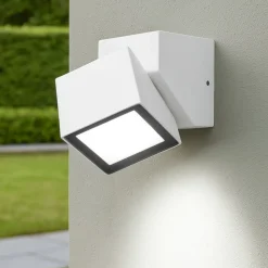 Applique Da Esterno-Ondaluce ap steve applique da esterno ip54 bianco orientabile led 4000k