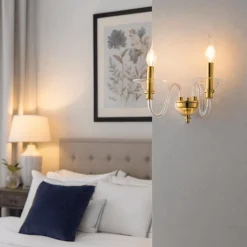 Applique Camera Da Letto-Ondaluce ap tebe 2 oro applique per camera da letto vetro due luci