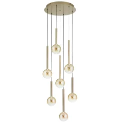 Lampadari Moderni-Ondaluce aura lampadario sospensione 7 luci vetro oro led 3000k dimmerabile
