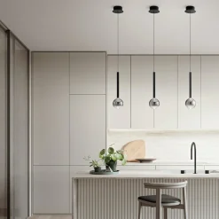 Lampade A Sospensione-Ondaluce aurora lampada nera per cucina led 4w 3000k