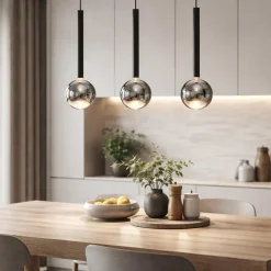 Lampade A Sospensione-Ondaluce aurora lampada nera per cucina led 4w 3000k