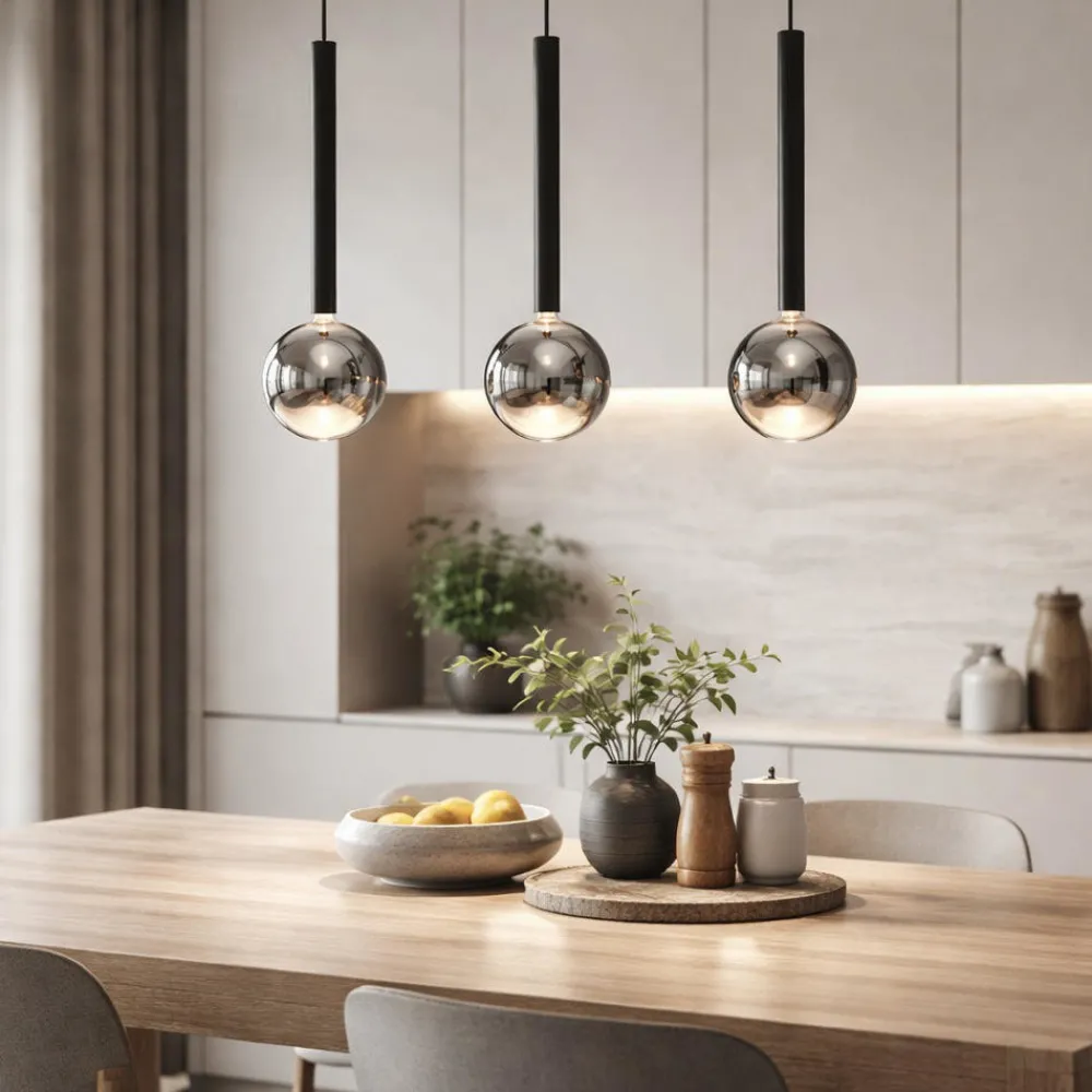 Lampade A Sospensione-Ondaluce aurora lampada nera per cucina led 4w 3000k