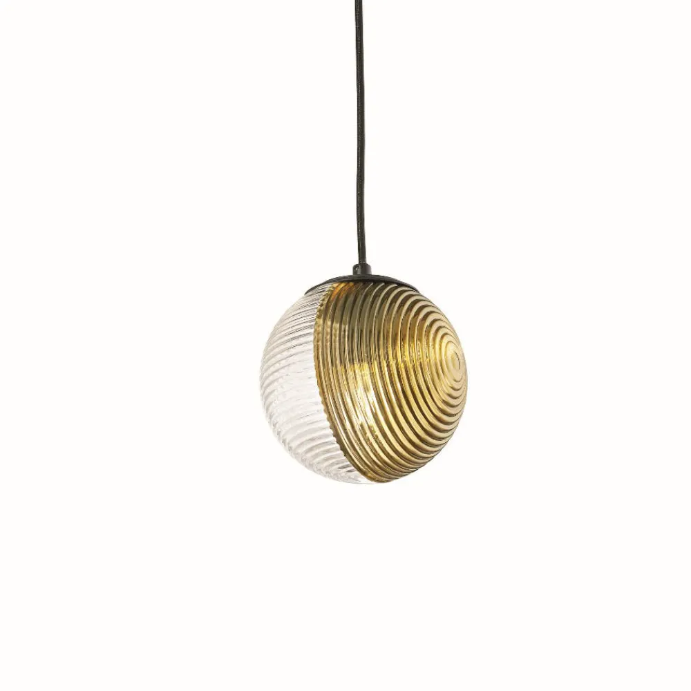 Lampade A Sospensione-Ondaluce bella lampada a sospensione boccia vetro oro 24cm