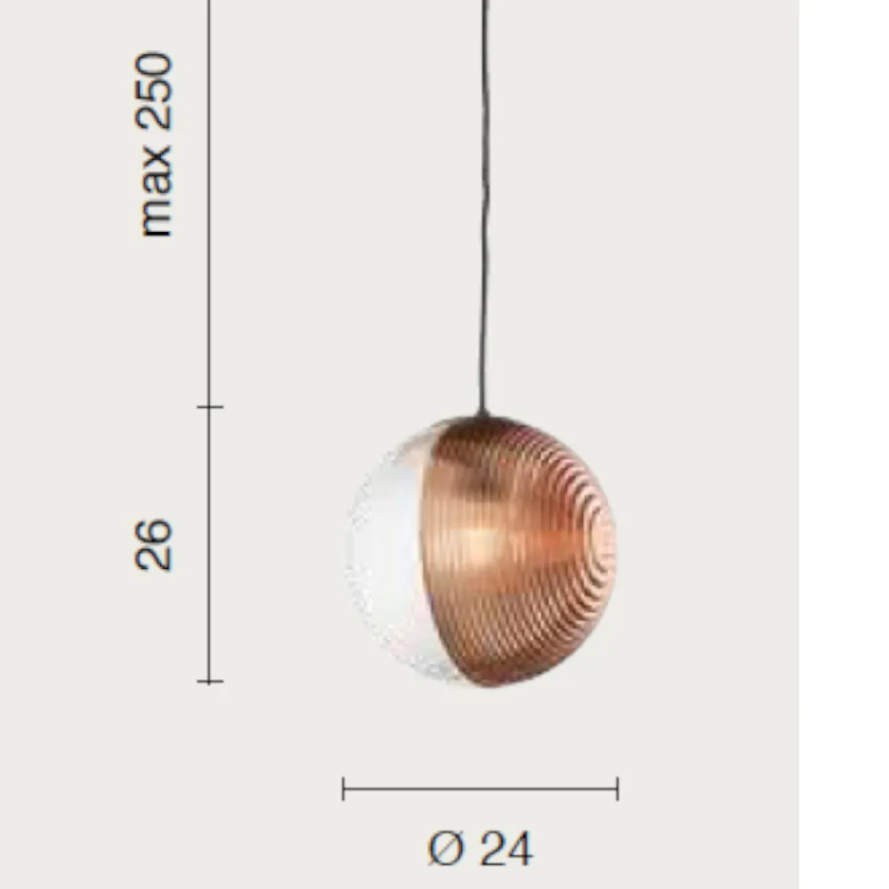 Lampade A Sospensione-Ondaluce bella lampada a sospensione boccia vetro oro 24cm