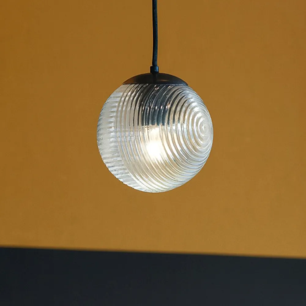 Lampade A Sospensione-Ondaluce bella lampada a sospensione sfera vetro trasparente 15cm