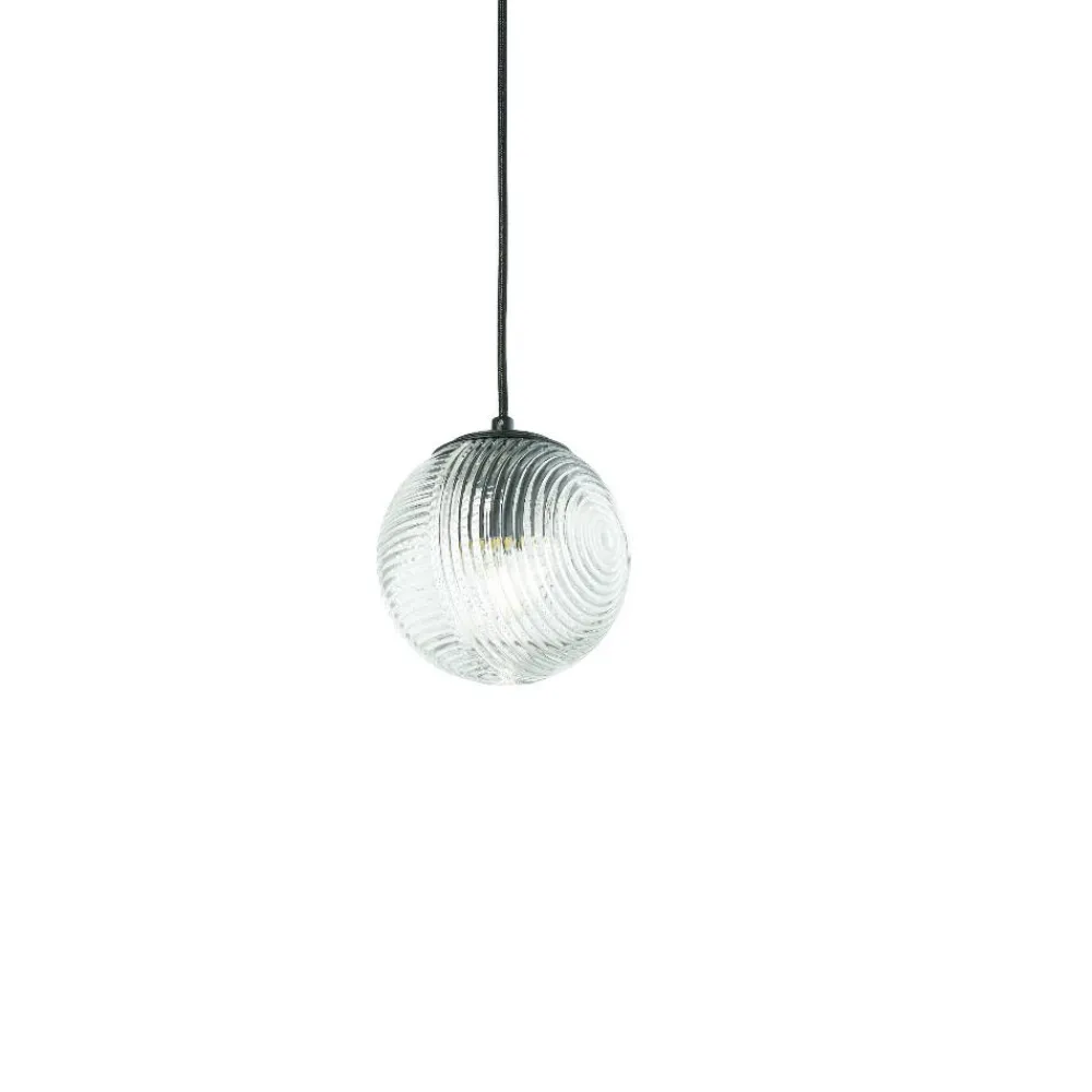 Lampade A Sospensione-Ondaluce bella lampada a sospensione sfera vetro trasparente 15cm
