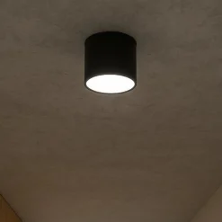 Faretti Da Soffitto-Ondaluce boiler faretto nero tondo led cct 3000k 4000k dimmerabile