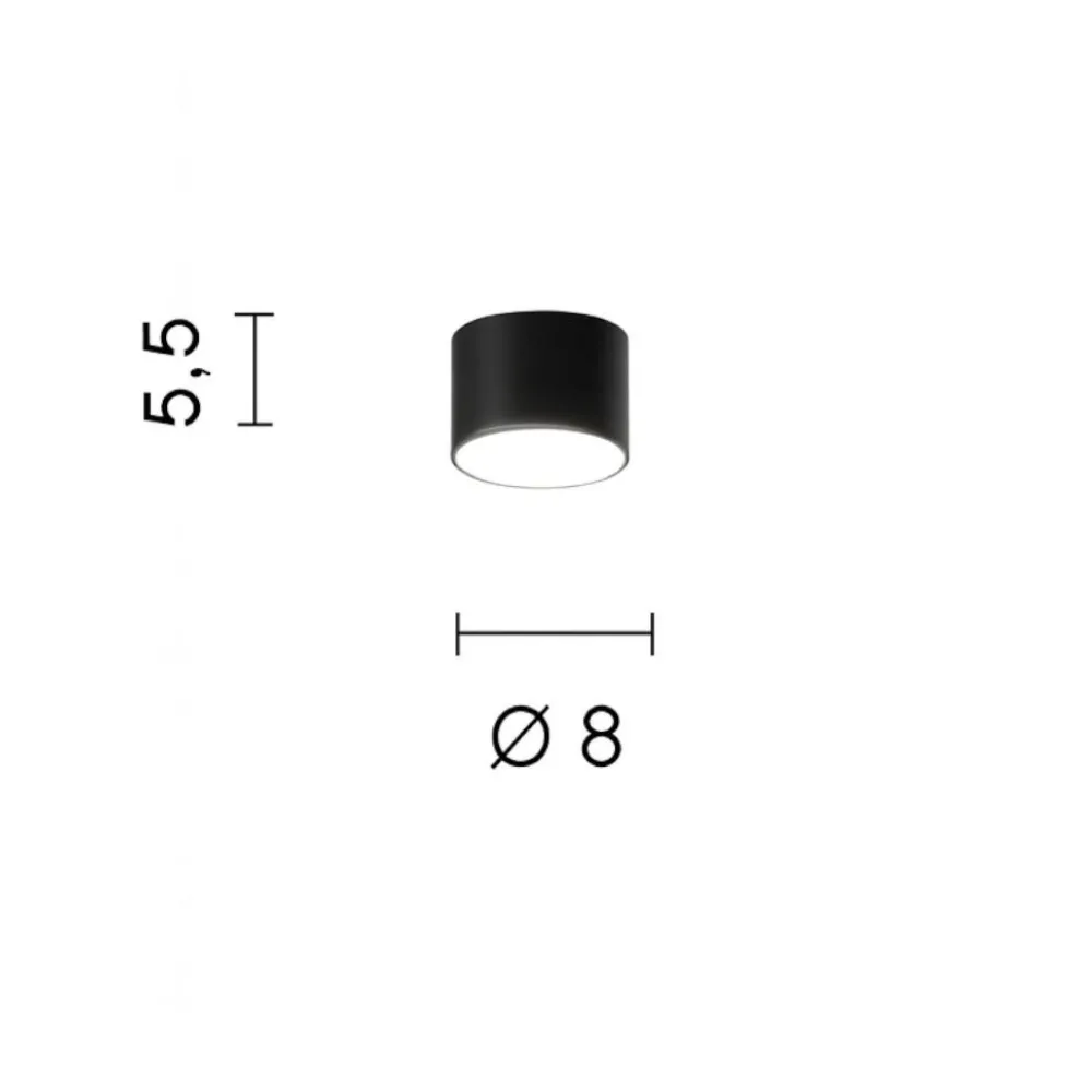 Faretti Da Soffitto-Ondaluce boiler faretto nero tondo led cct 3000k 4000k dimmerabile
