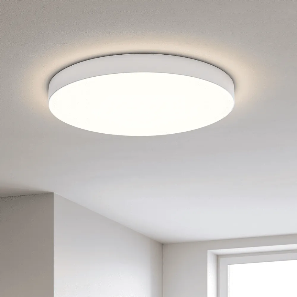 Plafoniere Moderne-Ondaluce boiler plafoniera moderna per salotto bianca led cct 80cm