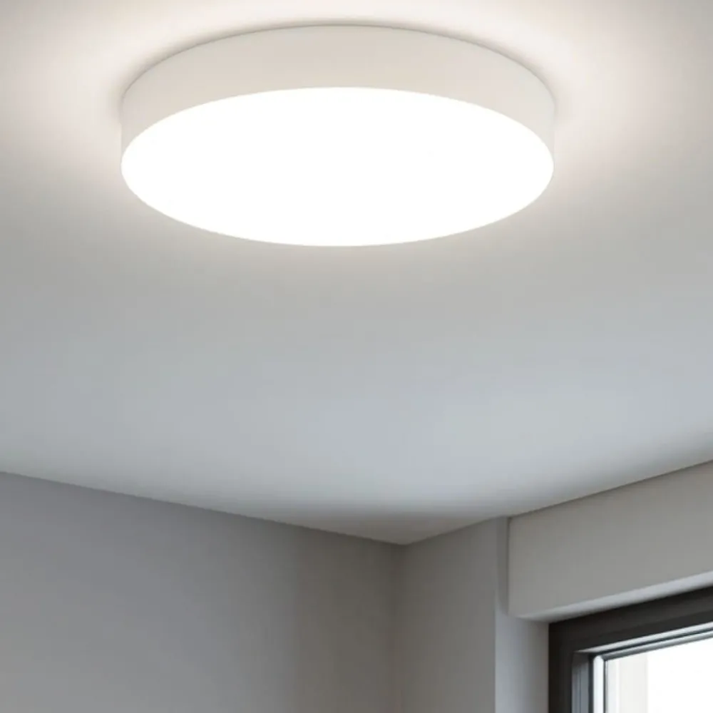 Plafoniere Moderne-Ondaluce boiler plafoniera rotonda 22cm bianca led 20w cct 3000k 4000k moderna