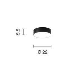 Plafoniere Moderne-Ondaluce boiler plafoniera rotonda 22cm bianca led 20w cct 3000k 4000k moderna