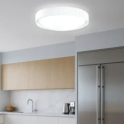 Plafoniere Moderne-Ondaluce concrete plafoniera di cemento bianca tonda led 20w 3000k