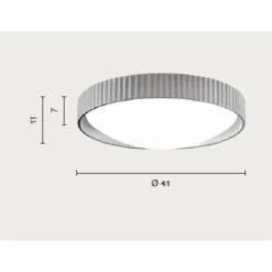 Plafoniere Moderne-Ondaluce concrete plafoniera di cemento bianca tonda led 20w 3000k