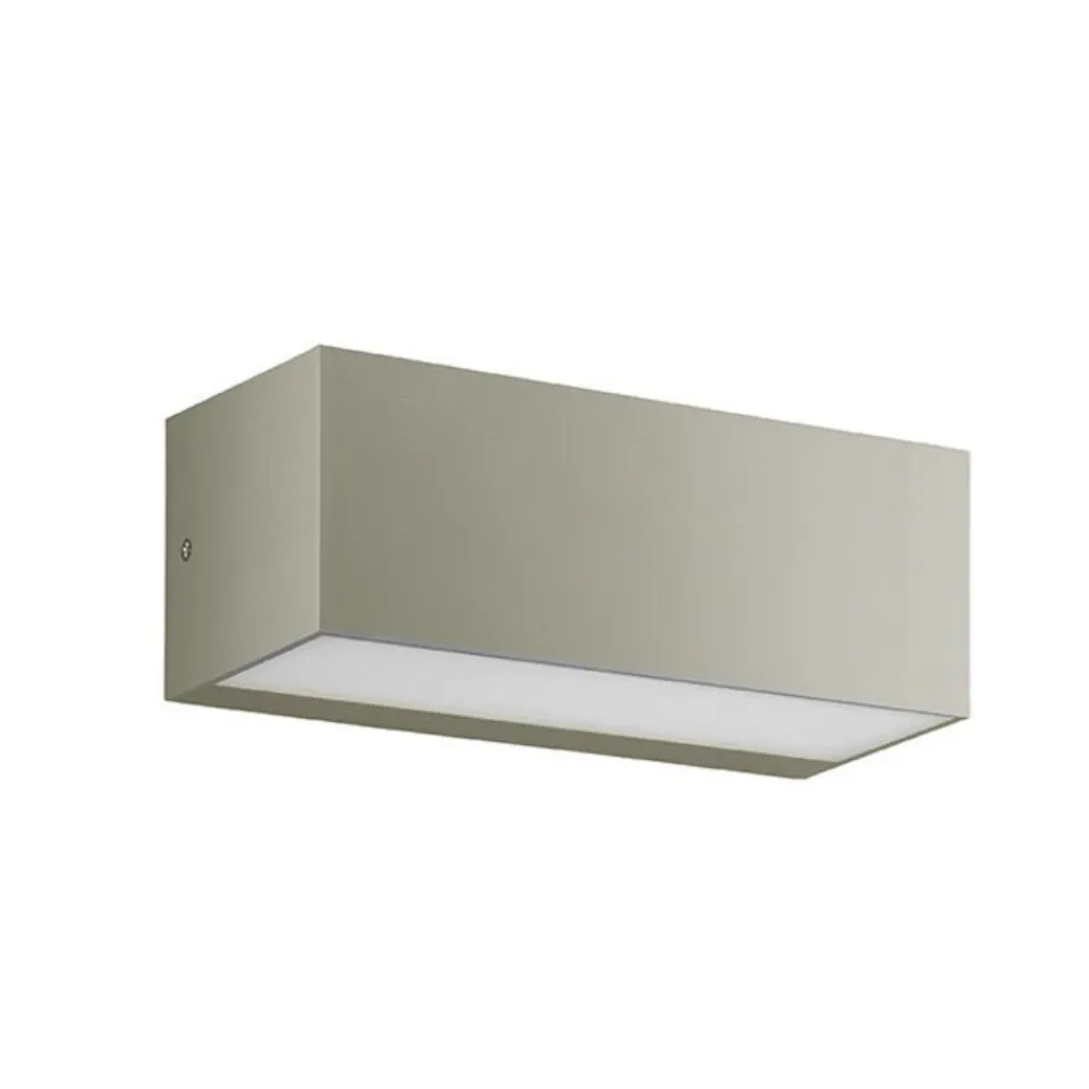 Applique Da Esterno-Ondaluce falco applique grigia per esterni rettangolare led 3000k biemissione ip65