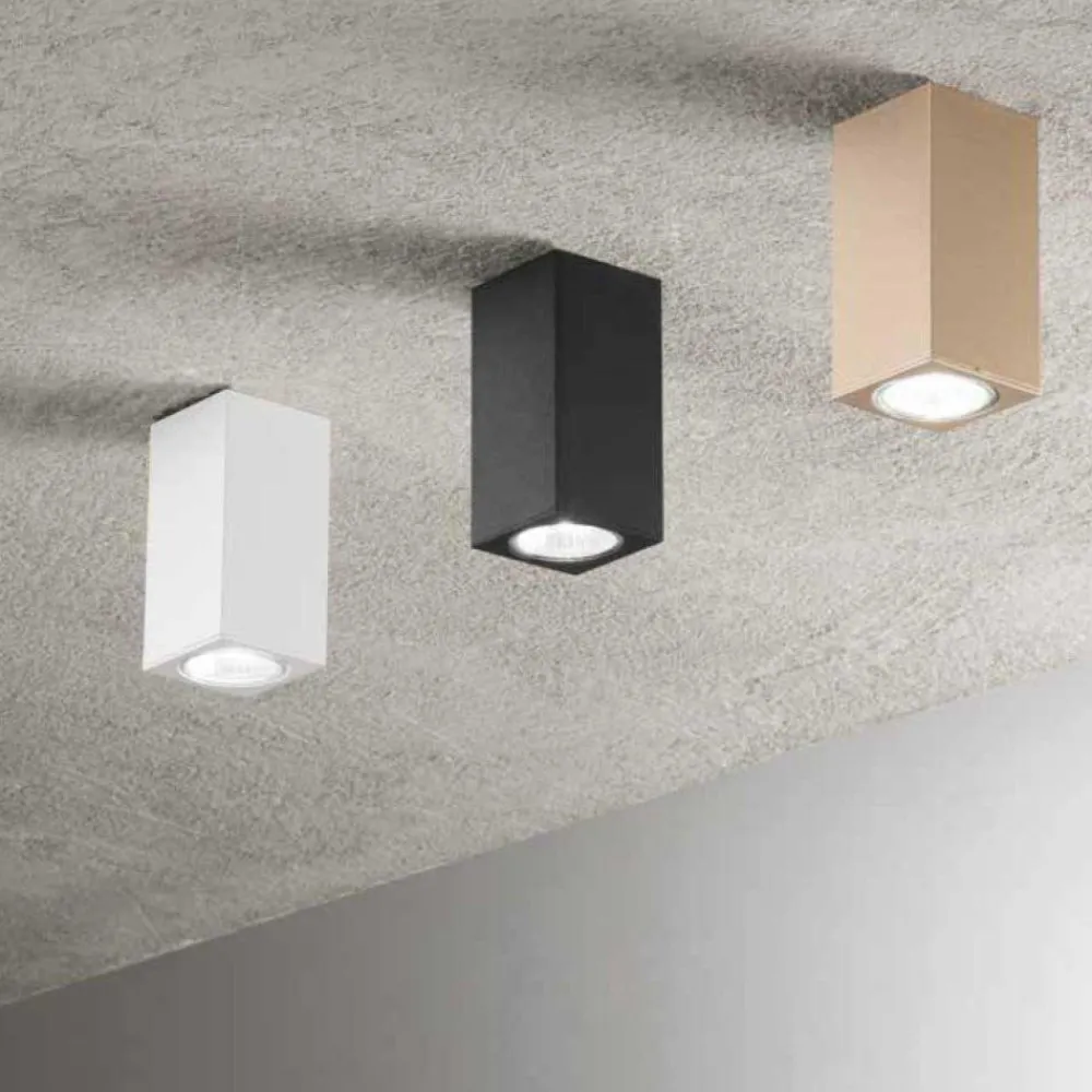 Faretti Da Soffitto-Ondaluce faretto da soffitto aloa bianco squadrato moderno