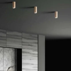 Faretti Da Soffitto-Ondaluce filo faretto led a soffitto moderno cilindro oro
