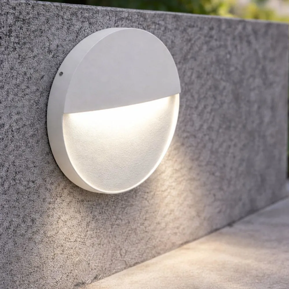 Segnapasso Led-Ondaluce free round segnapasso a parete bianco per esterno led 4000k ip54