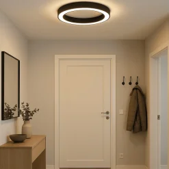 Plafoniere Moderne-Ondaluce globus plafoniera moderna 80cm nera led dimmerabile 80cm