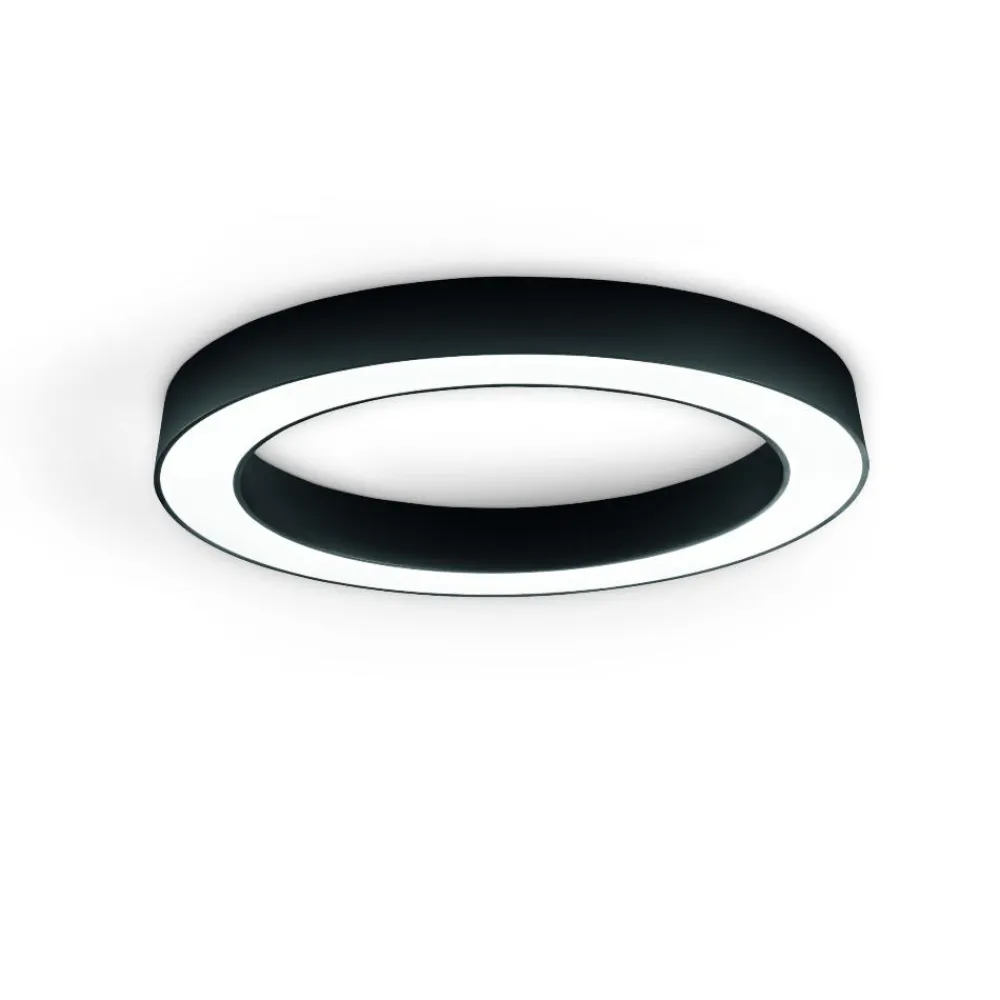 Plafoniere Moderne-Ondaluce globus plafoniera moderna 80cm nera led dimmerabile 80cm
