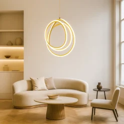 Lampadari Moderni-Ondaluce golden so 35 lampadario moderno oro led 28w 3000k