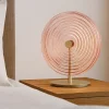 Abat Jour-Ondaluce jokey abat-jour da comodino tonda vetro rosa led 3000k
