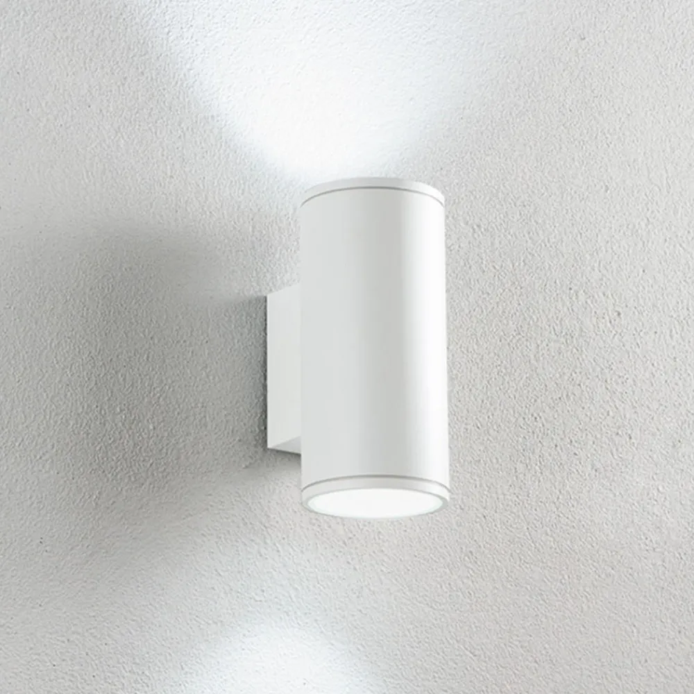 Applique Da Esterno-Ondaluce jubo applique da esterno cilindro bianco biemissione ip54