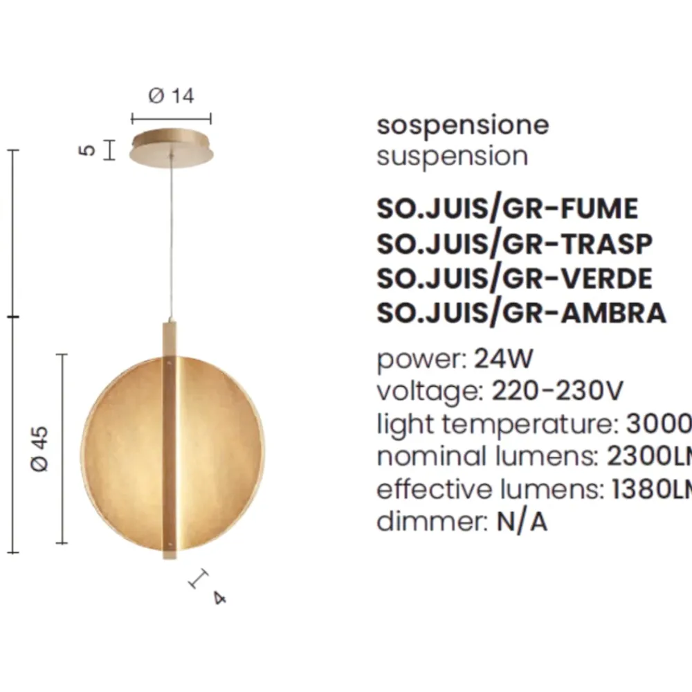 Lampadari Cucina-Ondaluce juis gr lampadario oro da cucina vetro ambra led