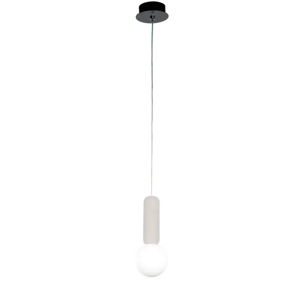 Lampade A Sospensione-Ondaluce lampada a sospensione moderna rock cemento bianco sfera vetro