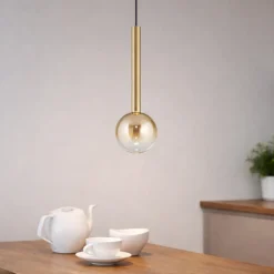 Lampade A Sospensione-Ondaluce lampada a sospensione aura vetro oro led 3000k