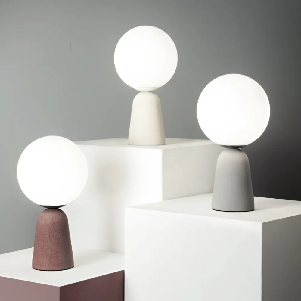 Abat Jour-Ondaluce lampada cemento bianco moderna per camera da letto