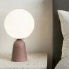 Abat Jour-Ondaluce lampada da comodino abat-jour cemento rosso vetro bianco moderna