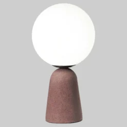 Abat Jour-Ondaluce lampada da comodino abat-jour cemento rosso vetro bianco moderna