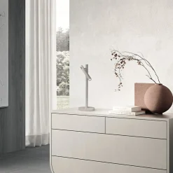 Lampade Da Tavolo-Ondaluce lampada da tavolo teddy tortora moderna led 3000k dimmerabile