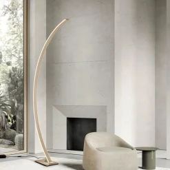 Lampade Da Terra-Ondaluce lampada da terra ad arco tenua oro led 54w 3000k dimmerabile