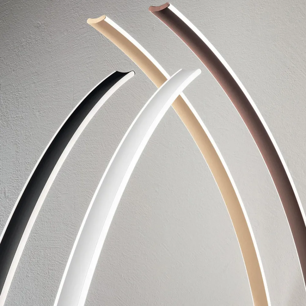 Lampade Da Terra-Ondaluce lampada da terra ad arco tenua oro led 54w 3000k dimmerabile