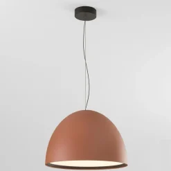Lampadari Cucina-Ondaluce lampadario da cucina moderna cupola 60cm terra rossa led 50w 3000k