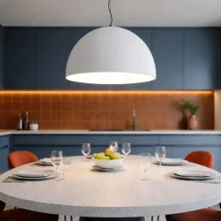 Lampadari Cucina-Ondaluce lampadario da cucina cupola bianco led 50w 3000k