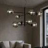 Lampadari Moderni-Ondaluce lampadario moderno so eliseo 8 luci nero per soggiorno