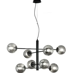 Lampadari Moderni-Ondaluce lampadario moderno so eliseo 8 luci nero per soggiorno