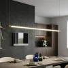 Lampadari Moderni-Ondaluce lampadario moderno orizzontale oro led 3000k per tavolo