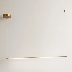 Lampadari Moderni-Ondaluce lampadario moderno orizzontale oro led 3000k per tavolo