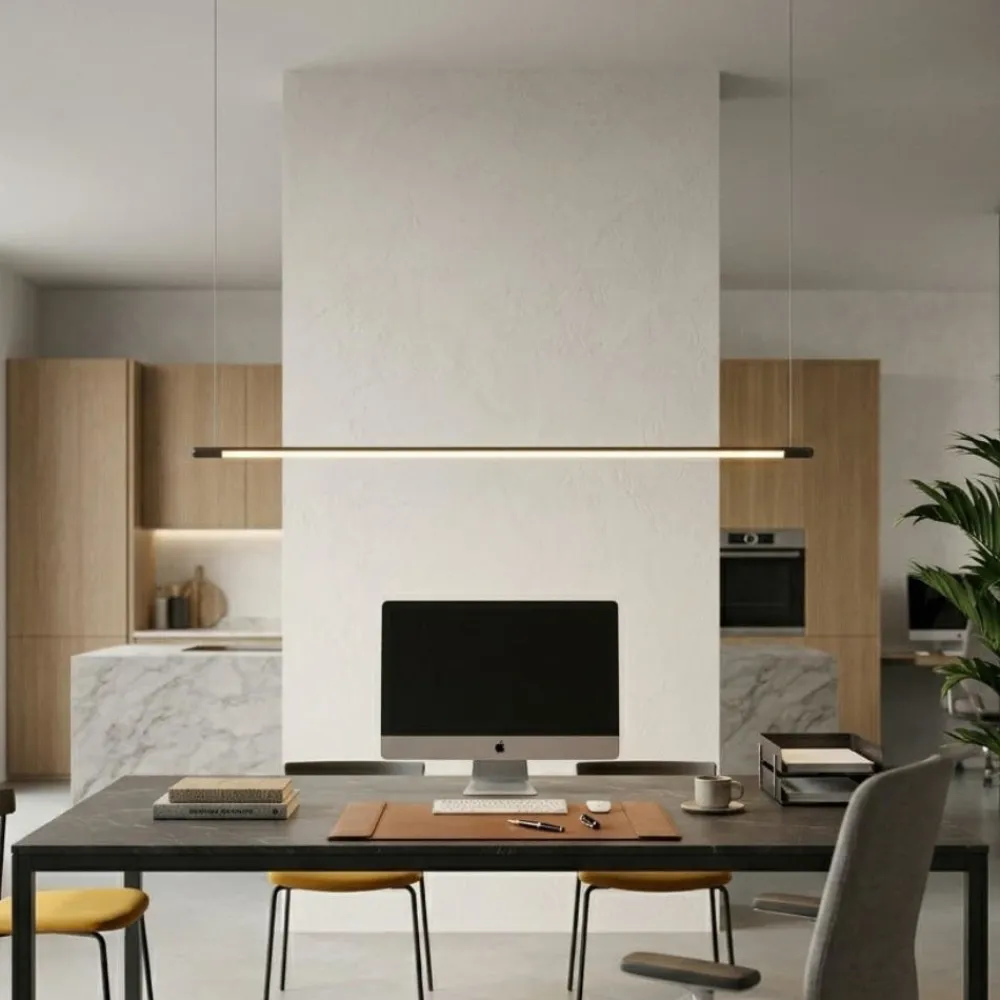 Lampadari Moderni-Ondaluce lampadario moderno genius nero per ufficio led 28w 3000k