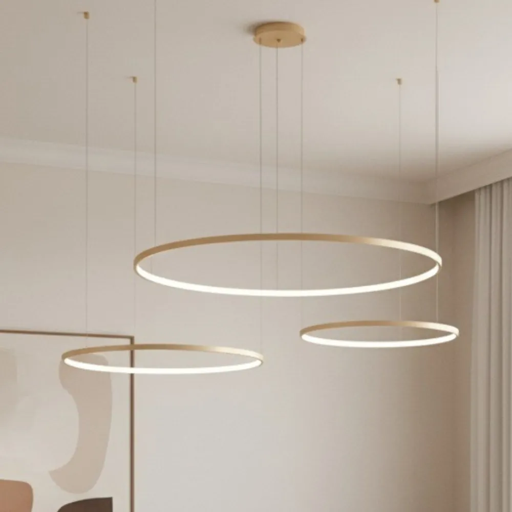 Lampadari Moderni-Ondaluce lampadario moderno soel so 3 oro cerchi led