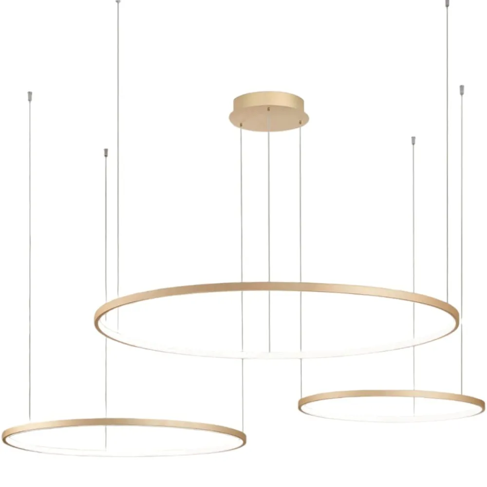 Lampadari Moderni-Ondaluce lampadario moderno soel so 3 oro cerchi led