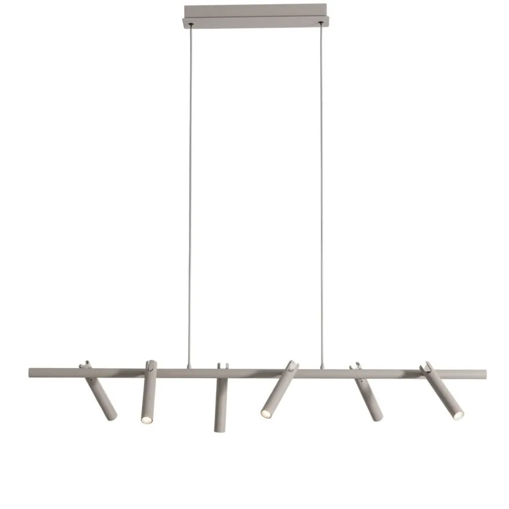 Lampadari Moderni-Ondaluce lampadario moderno a sospensione teddy 6 luci orientabili tortora led 3000k dimmerabile