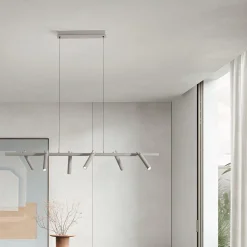 Lampadari Moderni-Ondaluce lampadario moderno a sospensione teddy 6 luci orientabili tortora led 3000k dimmerabile