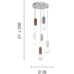Lampadari Moderni-Ondaluce lampadario rock 6 luci cemento colorato per soggiorno