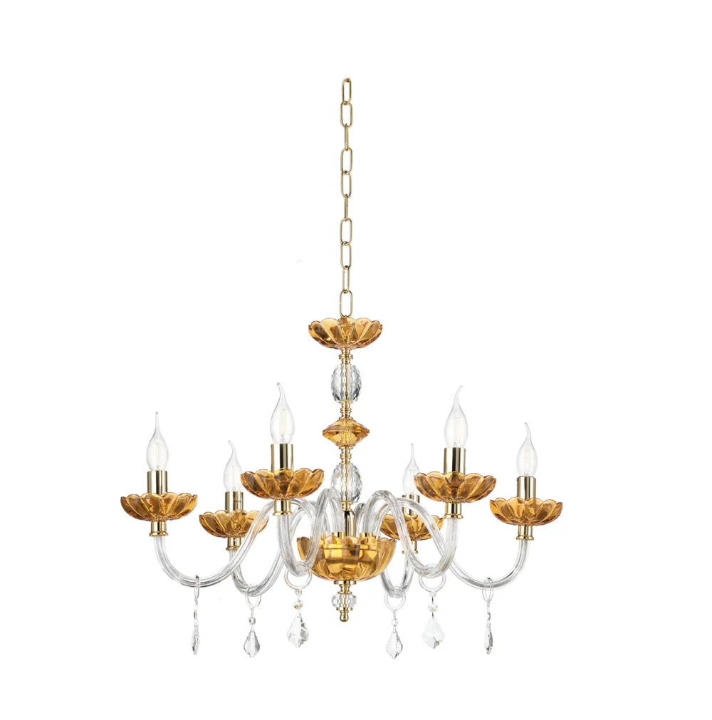 Lampadari Moderni-Ondaluce lampadario vetro cristallo ambrato