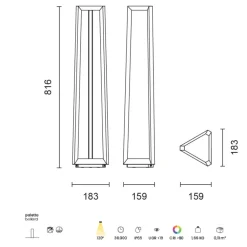 Lampioni Da Giardino-Ondaluce lampione moderno da giardino lucifer corten led 12w 3000k ip65